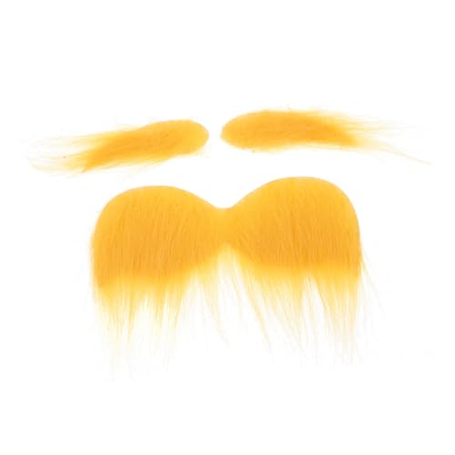 FOMIYES 1 Set Maskerade Gelb Gefälschte Bart Realistische Faser Realistische Gefälschte Schnurrbart Gefälschte Bart von FOMIYES