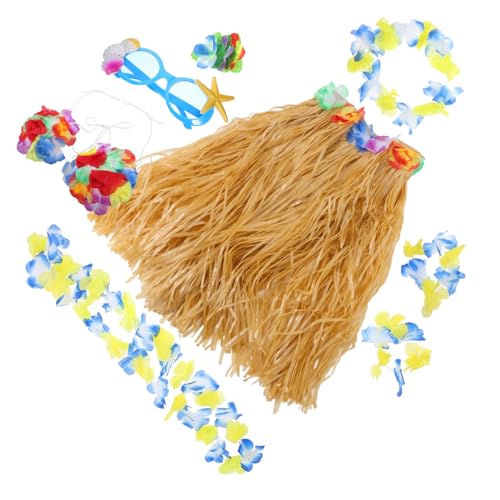 FOMIYES 1 Set Partygirlande Luau Dress Up Supply Hula Rock Luau Outfit Grasröcke Luau Luau Party Favor Luau Cosplay Supply Dekorationen Luau Sonnenbrillentuch von FOMIYES