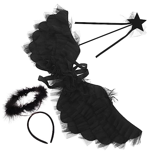 FOMIYES 1 Set Set Flügel Prop Cosplay Flügel Cosplay Flügel Kostüm Cosplay Flügel Kostüm Flügel Engel Flügel Flügel Kostüm Flügel Cosplay Flügel Für Ornamente Schwarzes Mesh von FOMIYES