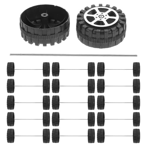 FOMIYES 1 Set Spielzeugauto-zubehör – 50 Stück 4, 2 cm Kunststoffräder mit 25 Stück 2 Mm Achsen für Rc-Autos, LKW-modellteile von FOMIYES