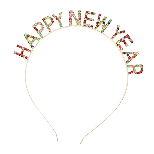 FOMIYES 1 Stück Frohes Neues Stirnband 2022 Frohes Neues Jahr Tiara Strass-jahres-stirnband Happy Year-strass-stirnband 2022 Frohes Neues Haarband Party Vorabend Tiaras Legierung Colorful von FOMIYES