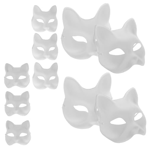 FOMIYES 10 Stück DIY Katzen und Fuchsmaske Weiße Leere Masken Ausmalen für Halloween Cosplay und Maskerade Partys Kreative Bastelideen für Erwachsene FOMIYES 10 Stück DIY Katzen und Fuchsmaske Weiße Leere Masken Ausmalen für Halloween Cosplay und Maskerade Partys Kreative Bastelideen für Erwachsene von FOMIYES
