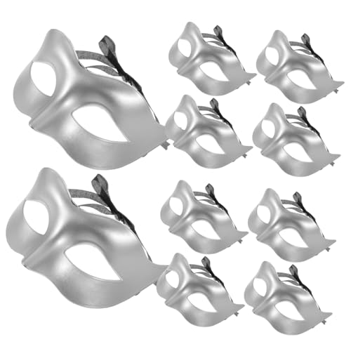 FOMIYES 10 Stück Teiliges Halbgesichtige Kunststoff Masken Silberfarben Moderne Cosplay Half Mask Props für Halloween Maskenball Karneval und Partydekoration FOMIYES 10 Stück Teiliges Halbgesichtige Kunststoff Masken Silberfarben Moderne Cosplay Half Mask Props für Halloween Maskenball Karneval und Partydekoration von FOMIYES