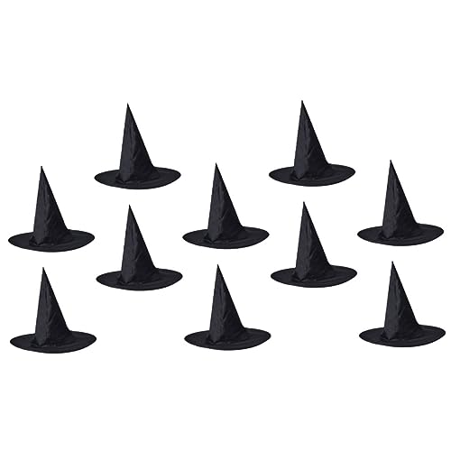 FOMIYES 10 Stück Teiliges Hexenhüte Schwarzem Oxfordstoff Halloween Kostümzubehör Spitze Partyhüte für Erwachsene Dekorative Witch Hat Props für Halloween und Themenpartys FOMIYES 10 Stück Teiliges Hexenhüte Schwarzem Oxfordstoff Halloween Kostümzubehör Spitze Partyhüte für Erwachsene Dekorative Witch Hat Props für Halloween und Themenpartys von FOMIYES