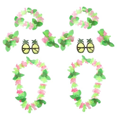 FOMIYES 10 Stück Urlaubsoutfit sonnenbrille Ananaskostüm Hawaii-Partyzubehör und -dekorationen Hawaii-Partybevorzugung Hawaiianische Blumenkette Ananas-Party hawaiianische Blumenkrone Tuch von FOMIYES