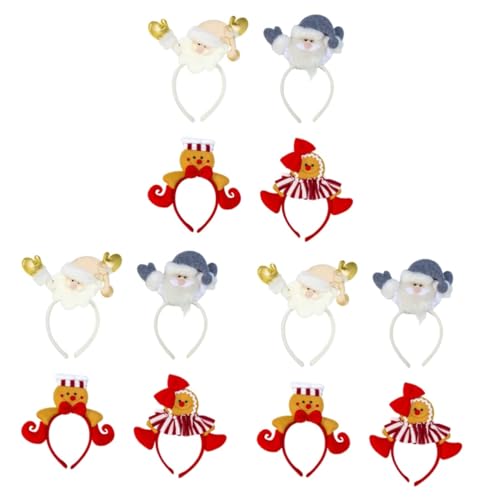 FOMIYES 12 Stk Haarschmuck Urlaubsstirnband Weihnachtshaarreifen Weihnachtsmann Haarreif Lebkuchenmann Haarreif Haargummi Kappen Weihnachtshaarbänder Partyzubehör scheinen Hut Haarring von FOMIYES