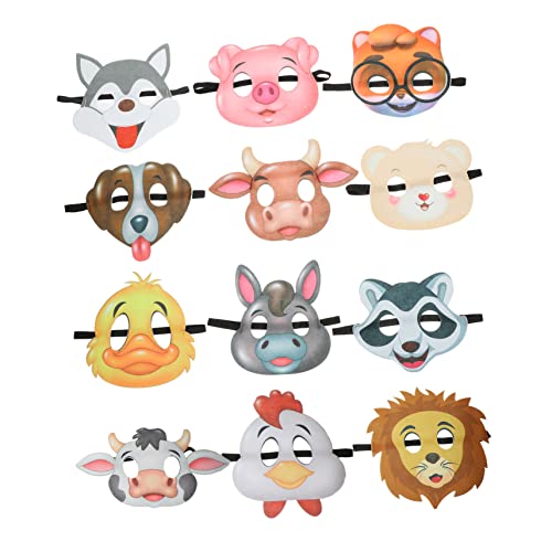 FOMIYES 12 Stück tierische Maske Tiermasken aus Schaumstoff Panda- Karikatur Tiermasken aus Filz Zebra-Masken Halloween-Maskenstütze Party-Cosplay-Tiermaske gefühlt FOMIYES 12 Stück tierische Maske Tiermasken aus Schaumstoff Panda- Karikatur Tiermasken aus Filz Zebra-Masken Halloween-Maskenstütze Party-Cosplay-Tiermaske gefühlt von FOMIYES