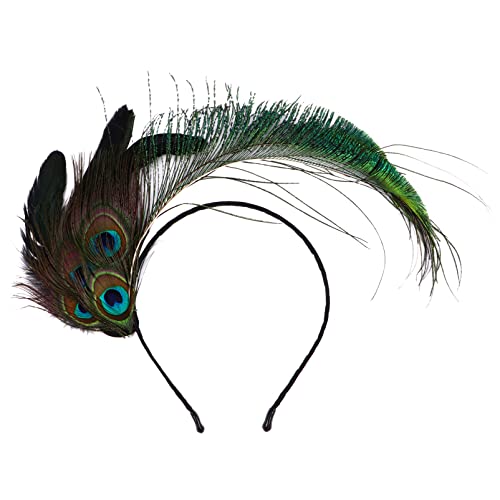 FOMIYES Flapper Stirnband Pfau Kopfschmuck - Karnevalskostüm Fascinator Haar Showgirl Für von FOMIYES