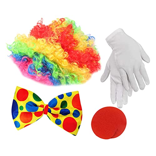 FOMIYES 1Satz Clown Kostümzubehör Perücke Clown Nase für Karneval Halloween Partys Hautfreundliches Plüschmaterial für Spaß von FOMIYES
