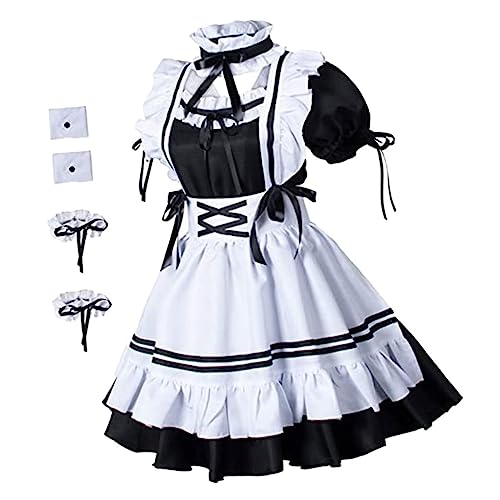 FOMIYES 1Satz Damenkostüm Halloween Maid Anzug mit Schürze Accessoires für Party Rollenspiele Cosplay Outfit für Frauen Ansprechend von FOMIYES