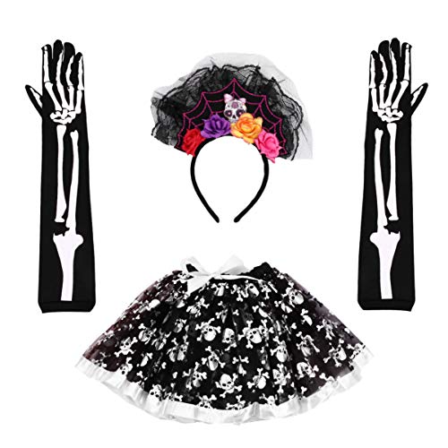 FOMIYES 1Satz Halloween Kostümset für Mädchen Teiliges Set mit Tutu Rock Kopfband und Handschuhen im Design für Partys und Verkleidungen von FOMIYES