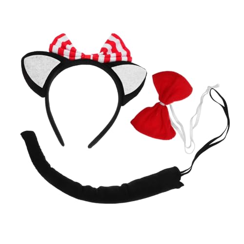 FOMIYES 1Satz Katzenkostüm für Plüsch Katzenohren Haarreif Fliege für Halloween Kostümpartys Perfektes Cosplay Zubehör für Kleine von FOMIYES