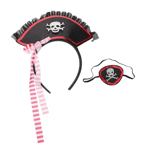 FOMIYES 1Satz Piraten Augenmasken mit Haarband für Halloween Feiern Cosplay Zubehör Piratenkostüm für Mottopartys Kindergeburtstage Teiliges Glitzer Design von FOMIYES