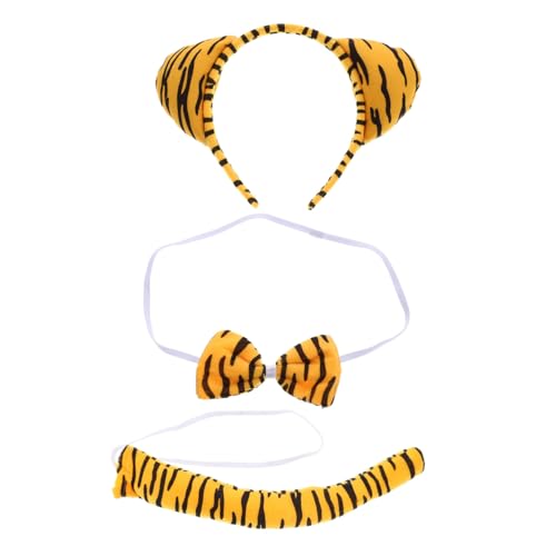 FOMIYES 1Satz Tiger Kostüm für Teiliges Zubehör mit Haarreif Fliege für Festival Cosplay Partys Anpassbar für Kreative Rollenspiele von FOMIYES