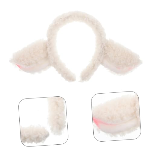 FOMIYES 2 STÜCK Lammohren stirnband Plüsch Haarreif Kuscheliges Fleece Cartoon Design Niedlich Schaf Ohren Kopfschmuck Für Erwachsene Koreanische Stil Performance von FOMIYES