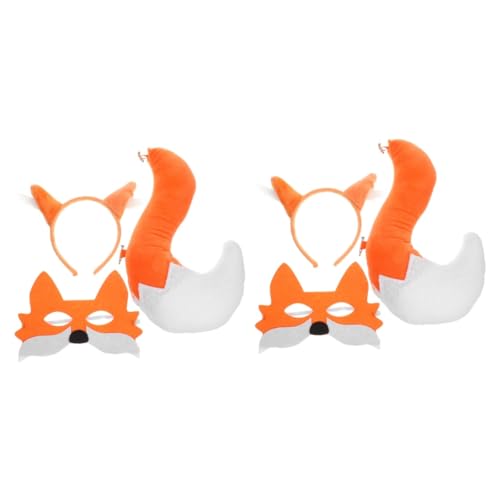 FOMIYES 2 Sätze Fuchs Kostümset mit Maske Haarreifen Halloween Cosplay Kostümpartys Kinderfeste Fotografie Versatile Tierkostüm Zubehör für Unvergessliche Auftritte von FOMIYES