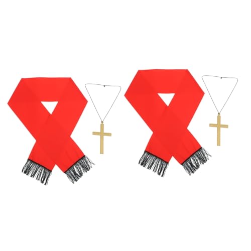 FOMIYES 2 Sätze Halloween Kostüm Set Priester und Nonne Umhang mit Kreuzanhänger Langes Cosplay Zubehör für Damen und Herren Einfach zu Tragen für Party Karneval und Themenveranstaltungen von FOMIYES