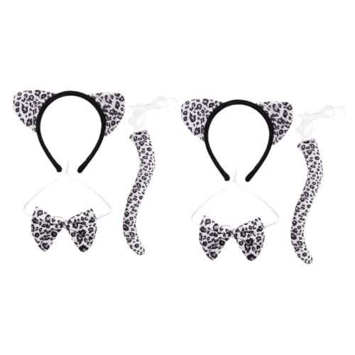 FOMIYES 2 Sätze Leopardenohren Haarreif Set mit und Fliege Flauschiges Schneeleopard Cosplay Zubehör für Karneval Halloween Party Kostüm FOMIYES 2 Sätze Leopardenohren Haarreif Set mit und Fliege Flauschiges Schneeleopard Cosplay Zubehör für Karneval Halloween Party Kostüm von FOMIYES