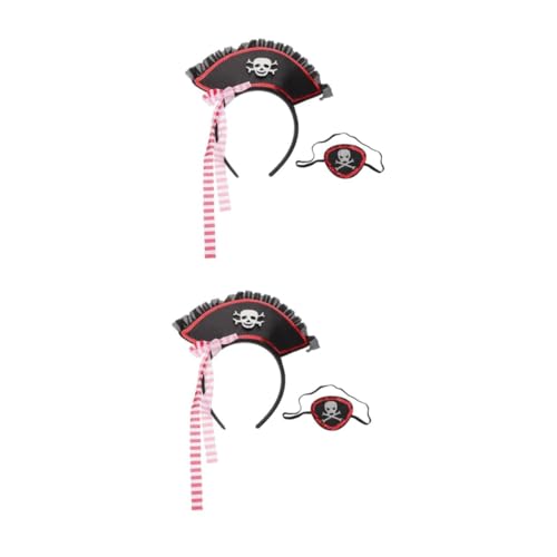 FOMIYES 2 Sätze Piratenkostüm Set mit Haarreif und Augenklappe Halloween Piraten Accessoires für Erwachsene Hochwertiges Cosplay Zubehör für Karneval und Party von FOMIYES