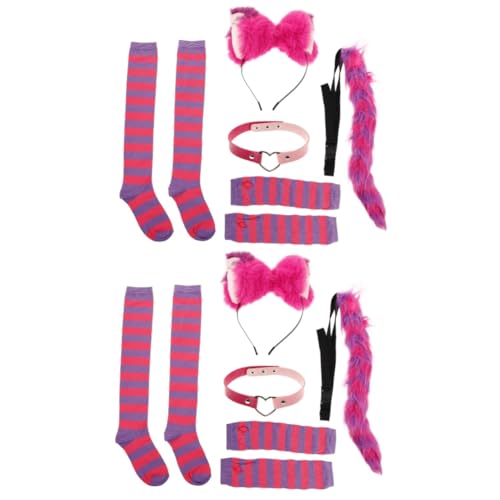FOMIYES 2 Sätze Stirnband Mit Katzenohren Kostüm Schild Kleid Cosplay -haarband Cosplay-halsband Performance-halsband Cosplay-socken Cosplay-kopfschmuck Kunstpelz von FOMIYES