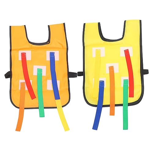 FOMIYES 2 Sätze Zwei Sets von Lustigen Kindergarten Ziehen Westen für Eltern Junge Mädchen Aktivitäten für Outdoor Sport und Sensorisches Training mit Je Gelben und Orangefarbenen Weste von FOMIYES