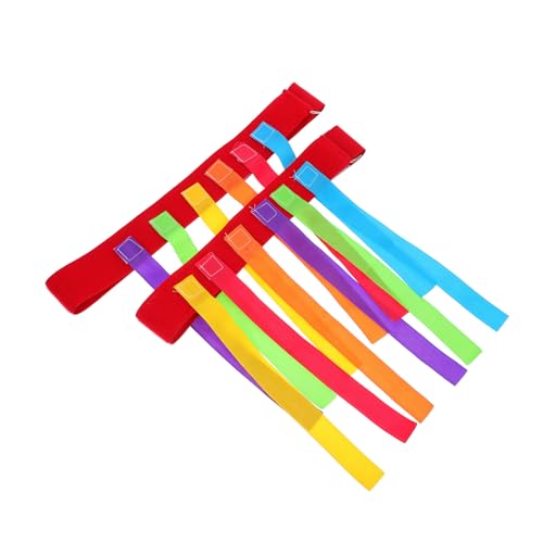 FOMIYES 2 Satz Schwanzfangen Spielset Sensory Training für Kleinkinder Dehnbare Fangausrüstung für Vorschule und Familienaktivitäten Rotes Gürtel Design von FOMIYES