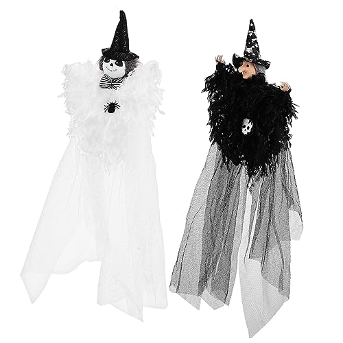 FOMIYES 2 Stck. hängende Geister fliegende Hexendekoration Halloween düster gruselig beängstigend halloween figuren halloween-figuren fliegende Geister Horror-Party-Dekorationen von FOMIYES