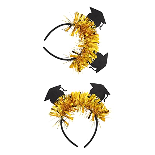 FOMIYES 2 Stück Abschluss Stirnbänder mit Hut Dekoration für Graduierung Haarschmuck für Abschlussfeier Passend für Damen und Herren Party Accessoires mit Quaste von FOMIYES