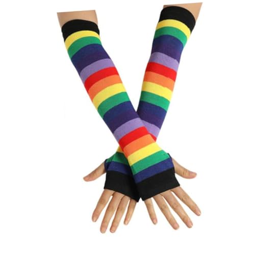 FOMIYES 2 Stück Bunte Regenbogen Handschuhe und Oberschenkelhohe Warme Socken Set für Damen Mädchen Elastisch Reißfest Atmungsaktiv für Partys Halloween Tanz und Kostüm Zubehör FOMIYES 2 Stück Bunte Regenbogen Handschuhe und Oberschenkelhohe Warme Socken Set für Damen Mädchen Elastisch Reißfest Atmungsaktiv für Partys Halloween Tanz und Kostüm Zubehör von FOMIYES