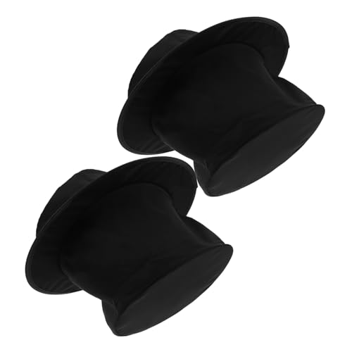 FOMIYES 2 Stück Faltbare Schwarze Zylinderhüte Magierhut Frühlingsclip Bühnenrequisite Kostümaccessoire Unisex für Karneval Maskerade Circus und Erwachsene von FOMIYES