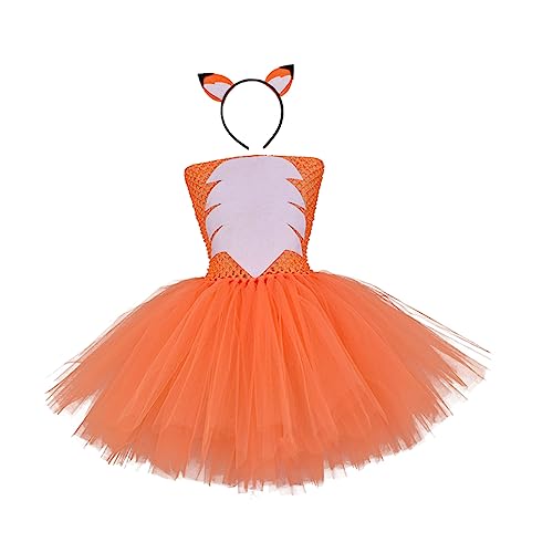 FOMIYES 2 Stück Fuchs-Anziehset Kostüm für Mädchen Kleid Cosplay-Rock für Mädchen Rock mit Haarband FOMIYES 2 Stück Fuchs-Anziehset Kostüm für Mädchen Kleid Cosplay-Rock für Mädchen Rock mit Haarband von FOMIYES