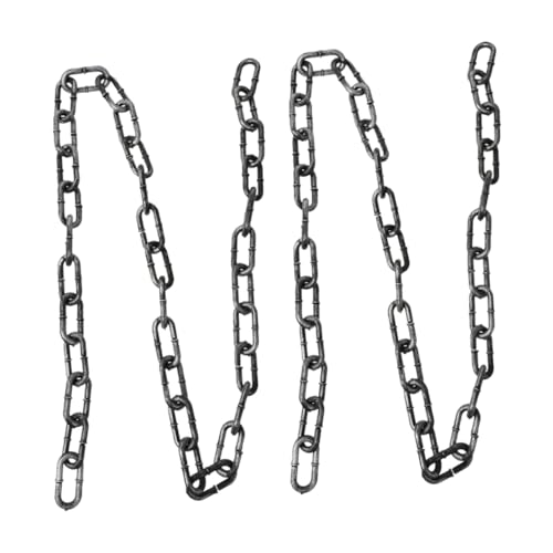 FOMIYES 2 Stück Gefangenenkette Kettenpropie Halloween Gruseliges Halloween -Accessoires Gefälschte Halloween-Kette Realistische Halloween -Ketten Halloween-Requisite Silver Plastik von FOMIYES