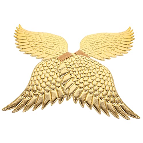 FOMIYES 2 Stück Goldene Flügelprops Halloween Flügel Engel Engelskostüm Für Cosplay-flügel-requisiten Leistungsflügel Engel Kostüm Outfit-accessoire Bühnenflügel Tuch von FOMIYES