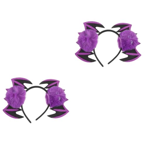 FOMIYES 2 Stück Halloween Haarreif Fledermaus mit Teufelshörnern Komfortabel Weicher Kopfschmuck für Erwachsene Party und Cosplay Deko Einzigartiges Halloween Kostüm Zubehör von FOMIYES