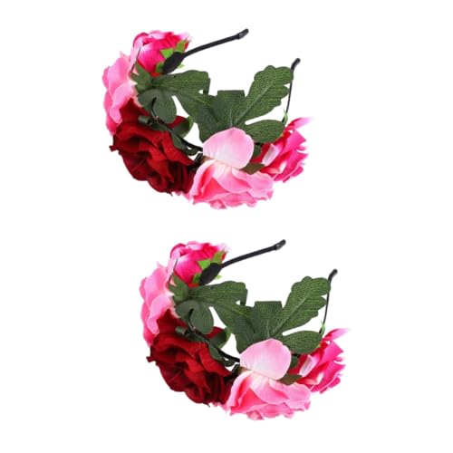 FOMIYES 2 Stück Halloween Haarschmuck Blumenkranz Stirnband Künstlicher Rosenkopf Haarreif Eleganter Kopfschmuck für Damen Mädchen Halloween Cosplay Party und Festtagsaccessoire FOMIYES 2 Stück Halloween Haarschmuck Blumenkranz Stirnband Künstlicher Rosenkopf Haarreif Eleganter Kopfschmuck für Damen Mädchen Halloween Cosplay Party und Festtagsaccessoire von FOMIYES