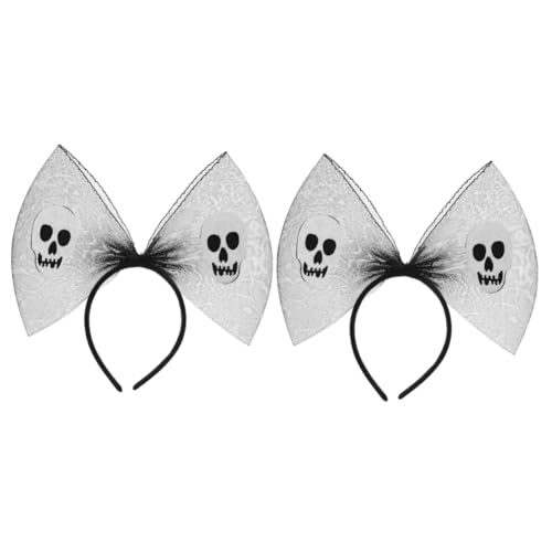 FOMIYES 2 Stück Halloween Haarschmuck Damen Netzstoff Schleife Kopfband Spinnen Karneval Kostüm Zubehör für Party Maskerade und Cosplay von FOMIYES
