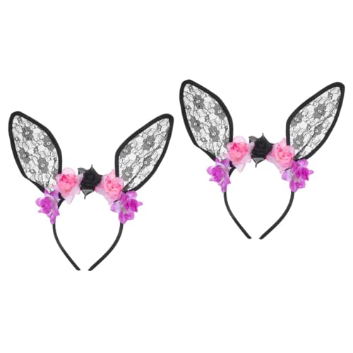 FOMIYES 2 Stück Halloween Spitzen Haarreif mit Schwarzen Blumen und Hasenohren Langlebiges Cosplay Accessoire für Damen für Halloween und Themenpartys Fotorequisiten und Kostümzubehör FOMIYES 2 Stück Halloween Spitzen Haarreif mit Schwarzen Blumen und Hasenohren Langlebiges Cosplay Accessoire für Damen für Halloween und Themenpartys Fotorequisiten und Kostümzubehör von FOMIYES