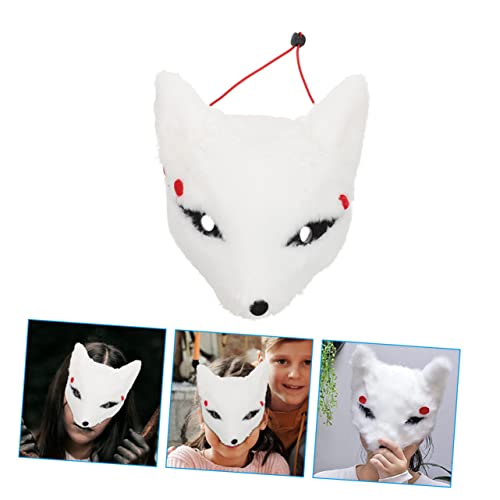 FOMIYES 2 Stück Halloween Tierhalbes Gesicht Fuchs Masken Plüsch Leichte Tragbare Festival Party und Maskerade Masken für Kostüm Bühne Theatervorstellung und Halloween Feier von FOMIYES