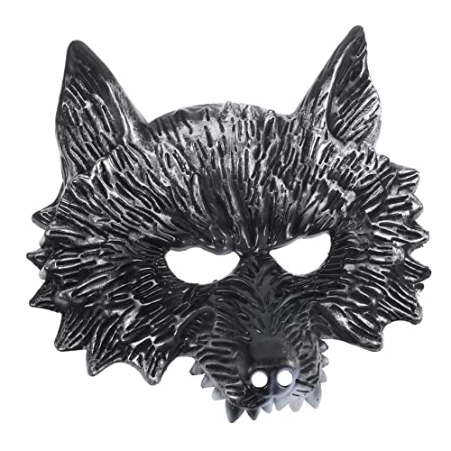 FOMIYES 2 Stück Halloween Wolfmaske mit Langen Zähnen Silberne Horror Maske für Cosplay Kostümparty Maske für Halloween Tierkostüm Requisite für Fasching und Karneval von FOMIYES