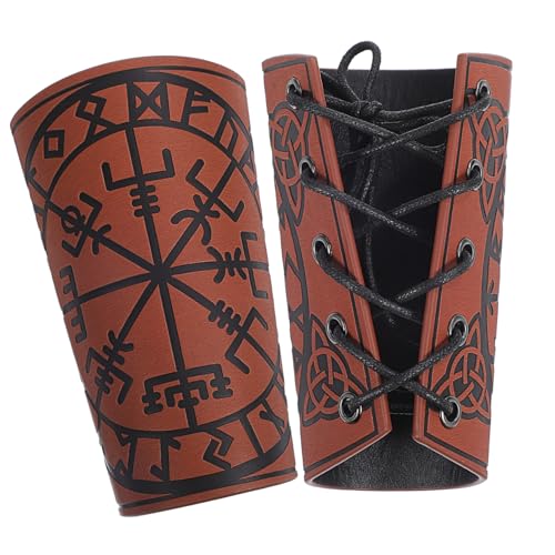 FOMIYES 2 Stück Handgelenkstützen-Requisiten -Rüstung Armschienen Symbol mittelalterliches Armband Zubehör -Handgelenkschützer PU-Leder Light Brown FOMIYES 2 Stück Handgelenkstützen-Requisiten -Rüstung Armschienen Symbol mittelalterliches Armband Zubehör -Handgelenkschützer PU-Leder Light Brown von FOMIYES