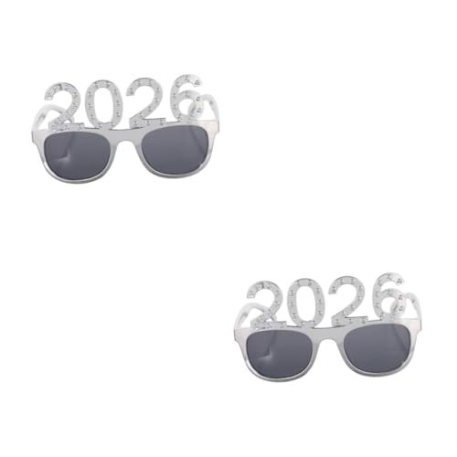 FOMIYES 2 Stück Partybrille mit Silbernem Glitzereffekt Originelle Zahlenbrille für Silvester Abschlussfeiern und Geburtstage Stylisches Partyaccessoire für Festliche Dekoration und von FOMIYES