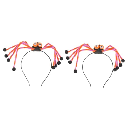 FOMIYES 2 Stück Plüsch Spinnen Stirnband Halloween Kuscheliges Lustiges Haarband Karneval Kopfschmuck Leichtes Bequemes Halloween Accessoire für Party und Kostüm von FOMIYES