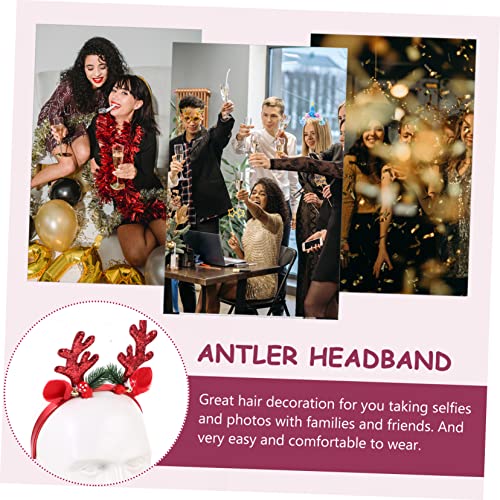 FOMIYES 2 Stück Rentier Geweih Stirnbänder mit Glitzer Weihnachts Haarschmuck für Damen und Festliche Kopfbedeckung für Party Verstellbar Auffälliges Xmas Accessoire von FOMIYES