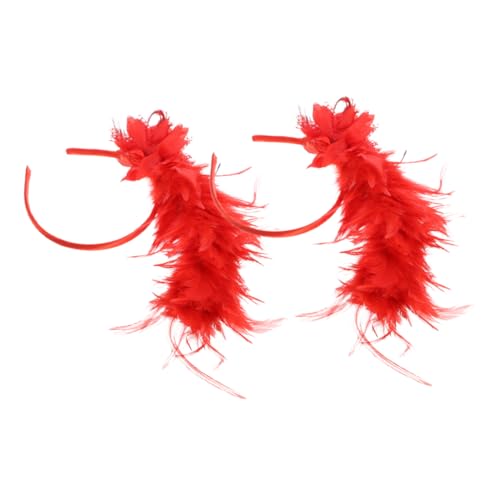 FOMIYES 2 Stück Stirnband Tanzende Haarbänder Haarschmuck Für Damen Vintage Haarband Feder Kopfbedeckung Kopfschmuck Karnevalskostüme Kopfband Braut Haarschmuck Rot FOMIYES 2 Stück Stirnband Tanzende Haarbänder Haarschmuck Für Damen Vintage Haarband Feder Kopfbedeckung Kopfschmuck Karnevalskostüme Kopfband Braut Haarschmuck Rot von FOMIYES