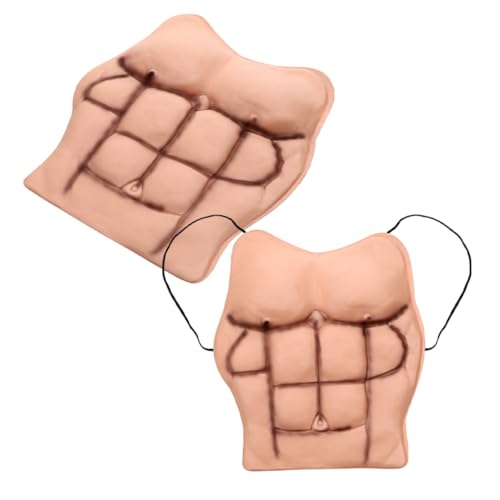 FOMIYES 2 Stück Teiliges Männer Kostüm und Bauchmuskeln Realistische Cosplay Muskelrequisiten Wiederverwendbar Detailreiche Muskelkonturen Leicht zu Tragen für Halloween und Themenpartys von FOMIYES