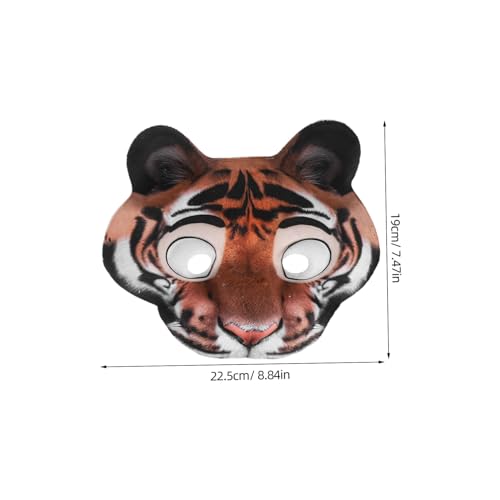 FOMIYES 2 Stück Teiliges Tiger und Schneeleopard Halbgesichtsmasken aus EVA für Karneval Halloween Cosplay Jungle-party Fotorequisiten und Maskerade Accessoires von FOMIYES