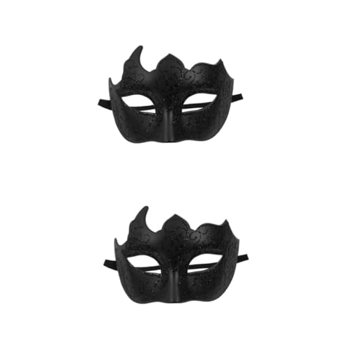 FOMIYES 2 Stück Venezianische Halbmaske Schwarz Kunststoff Masquerade Ball Maske für Damen und Herren Komfortabel Wiederverwendbar Party Halloween Karneval von FOMIYES