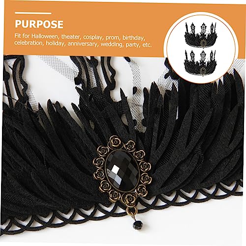 FOMIYES 2 Stück Vintage Gothic Tiara Haarschmuck Damen Halloween Kostüm Party Zubehör Kopfstück für Cosplay Ball Prom Fest FOMIYES 2 Stück Vintage Gothic Tiara Haarschmuck Damen Halloween Kostüm Party Zubehör Kopfstück für Cosplay Ball Prom Fest von FOMIYES