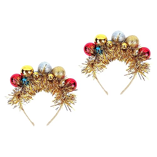 FOMIYES 2 Stücke Weihnachtskugel-Stirnband Weihnachtsball Haarreifen Weihnachts Haarschmuck Weihnachtshaarreifen weihnachtliches Haar-Accessoire Kinderweihnachtskopfbedeckung Harz von FOMIYES