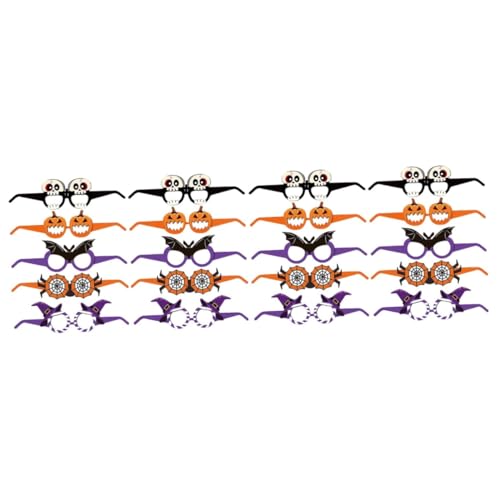 FOMIYES 20 Stück Teiliges Halloween Partybrillen aus Papier Lustige Cartoon Brillen mit Kürbis Leichte und Bequeme Dekorationsbrillen für Karneval Fasching und Fotospaß von FOMIYES